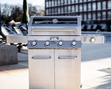 Monument Grills Larger Convertible 4-Burner Natural Gas Grill Stainless Steel Cabinet Style Propane Grills, LED Controls,Side Burner(Without Conversion Kit)