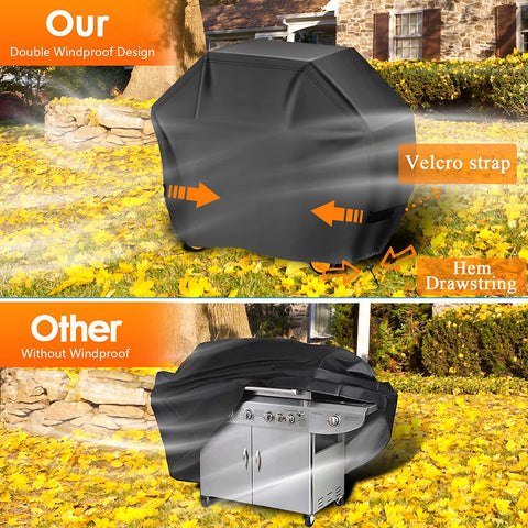 Image of Aoretic Grill Cover 52 Inches Gas-Bbq Grill Cover for Outdoor outside Grill Waterproof,Anti-Uv Material with Hook-And-Loop & Adjustable Hem Drawstring for Weber Nexgrill Char-Broil Monument Dyna-Glo