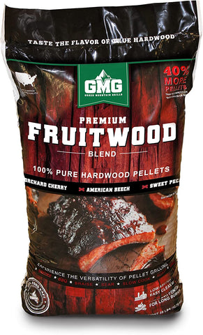 Image of Premium Fruitwood Pure Hardwood Grilling Cooking Pellets with Chery, Beech, and Pecan for Sweet Flavor Meat Grilling