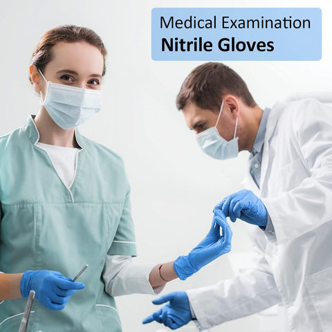 Image of Nitrile Exam Gloves, Blue, 4 Mil, Powder-Free, Latex-Free, for Medical Exam, Cleaning and Food Prep, Non-Sterile