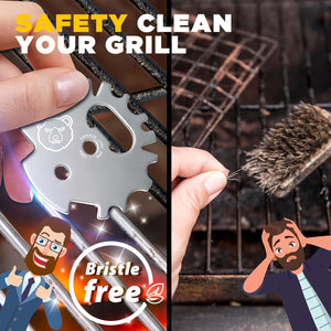 Stocking Stuffers Grill Scraper BBQ - Kitchen Gadgets Gifts for Men Christmas Ideas Dad Women Safe Grill Gate Grate Cleaner Tools for Barbeque Cleaning Bristle Free Must Have Cool Grilling Accessories