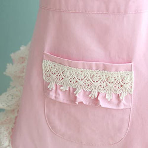 Lovely Home Work Adjustable Apron Cake Kitchen Cooking Women Girls Aprons with Pocket for Gift, Pink