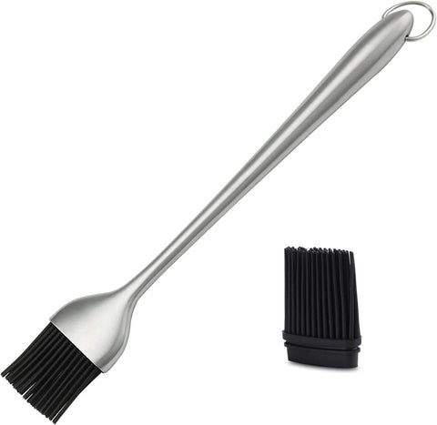 Image of JXS Silicone Sauce Basting Brush, 12 Inch Sturdy BBQ Basting Brush with Stainless Steel Handles
