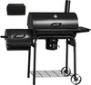 Flamaker Charcoal Grill Outdoor BBQ Grill with Side Oven & Thermometer Barbecue Grill Offset Smoker with Ash Catcher & Cover for Camping Picnics