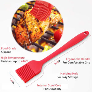 BBQ Grill Accessories Kit, 1472°F Heat Resistant BBQ Gloves Oven Mitts & Meat Shredder Claws & Silicone Sauce Basting Brush for Safe Grilling, Baking, Barbecue, Indoor & Outdoor Cooking
