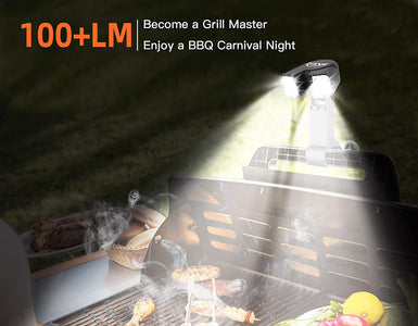 Grill Light BBQ Grilling Accessories - Bright Dual Lamp Head Smoker Accessories for Grill Handle, Grilling Gifts for Men Women Christmas Stocking Stuffers for Dad Husband, Unique Gifts Cool Gadgets