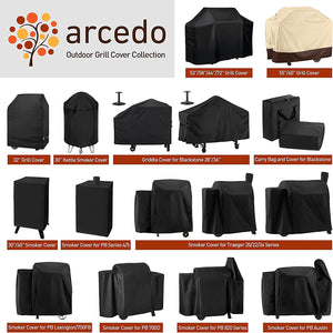 Arcedo BBQ Grill Cover 55 Inch, Waterproof Grill Cover for Outdoor Grill, Rip-Proof, Fade Resistant Barbecue Gas Grill Cover for Weber, Char Broil, Nexgrill Etc., All Weather Resistant