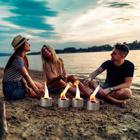 Image of 4 Pack Tabletop Portable Campfire Mini Fire Pit for S'Mores Maker, Portable Bonfire Birthday Christmas Set, Great for Picnics Party and Home Indoor Decoration