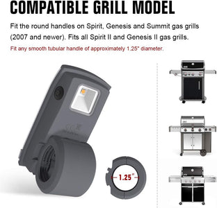 Grill Lighting LED Barbecue Handle Grill 'N Go Light, Fits Current Spirit, Genesis and Summit Grills Gift Grey