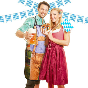 4 Pcs Oktoberfest Apron Oktoberfest Party Decorations German Kitchen Apron Outfit Costume for Bavarian Beer Festival