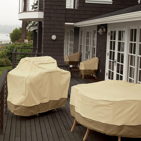Image of Classic Accessories Veranda Water-Resistant BBQ Grill Cover for 98 Inch Island with Left or Right Grill Head