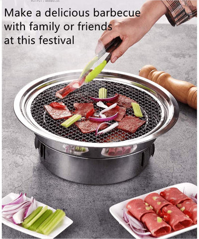 Image of Primst Multifunctional Charcoal Barbecue Grill, Household Korean BBQ Grill, Portable Camping Grill Stove, Tabletop Smoker Grill