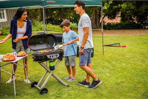 Image of Coleman Roadtrip 285 Portable Stand-Up Propane Grill, Gas Grill with 3 Adjustable Burners & Instastart Push-Button Ignition; Great for Camping, Tailgating, BBQ, Parties, Backyard, Patio & More