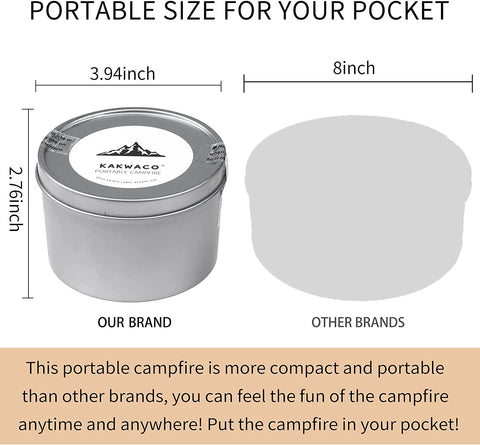 Image of 2 Pack Portable Campfire, Portable Fire Pit for Camping, 3-5 Hours of Burn Time Campfire in a Can for Picnics, Cooking and Party