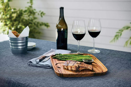 Western Z Branding Iron for Steak, Buns, Wood & Leather | Includes Redwood Plank & Wood Steak Plate