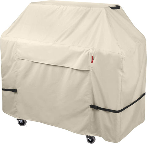 Image of Porch Shield 62W X 24D X 48H Inch Premium Gas Grill Cover up to 60 Inch - Waterproof 600D BBQ Covers for Weber, Brinkmann, Char-Broil and More, Light Tan