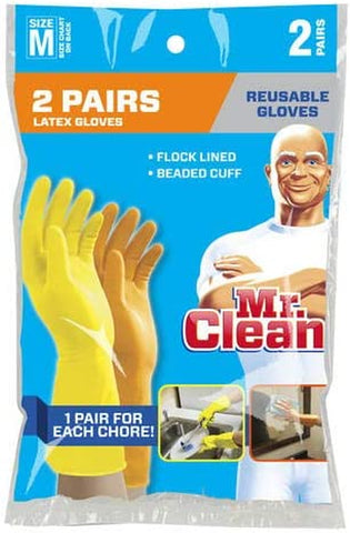 Image of Medium Reusable Latex Gloves, 2 Color, 2 Piar, 2 Count