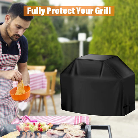 Image of Grill Cover, BBQ Cover 59 Inch,Grill Covers Waterproof,Anti-Uv & Fade Resistant, Barbecue Grill Cover with Velcro Straps,Gas Grill Cover Rip Resistant,For Weber,Char Broil,Nexgrill Grills