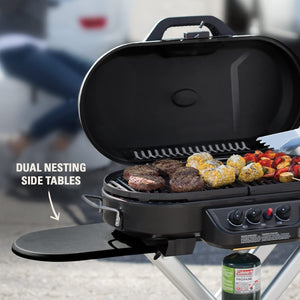 Coleman Roadtrip 285 Portable Stand-Up Propane Grill, Gas Grill with 3 Adjustable Burners & Instastart Push-Button Ignition; Great for Camping, Tailgating, BBQ, Parties, Backyard, Patio & More