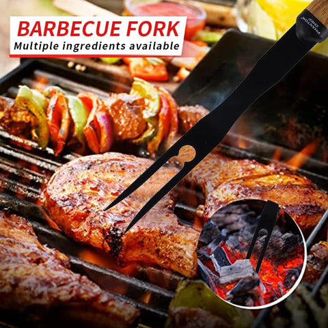Image of BBQ Tool Set | Grill Accessories for BBQ | Stainless Steel Grilling Utensils | Indoor & Outdoor Fork, Spatula, Locking Tongs | Kitchen & Camping Griddle Tool | Easy to Clean | 3 Pieces