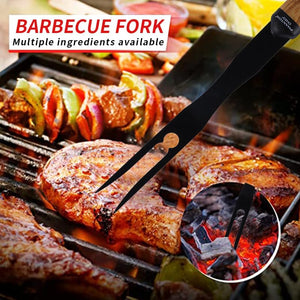 BBQ Tool Set | Grill Accessories for BBQ | Stainless Steel Grilling Utensils | Indoor & Outdoor Fork, Spatula, Locking Tongs | Kitchen & Camping Griddle Tool | Easy to Clean | 3 Pieces