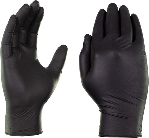 Image of Black Nitrile Disposable Industrial-Grade Gloves 3 Mil, Latex and Powder-Free, Food-Safe, Non-Sterile, Lightly-Textured