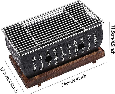 Image of Japanese Style Barbecue Grill Portable Food Charcoal Stove/Bbq Plate Household Barbecue Tools Accessories (BBQ Grill (24X12.5Cm))