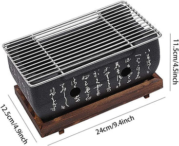 Japanese Style Barbecue Grill Portable Food Charcoal Stove/Bbq Plate Household Barbecue Tools Accessories (BBQ Grill (24X12.5Cm))