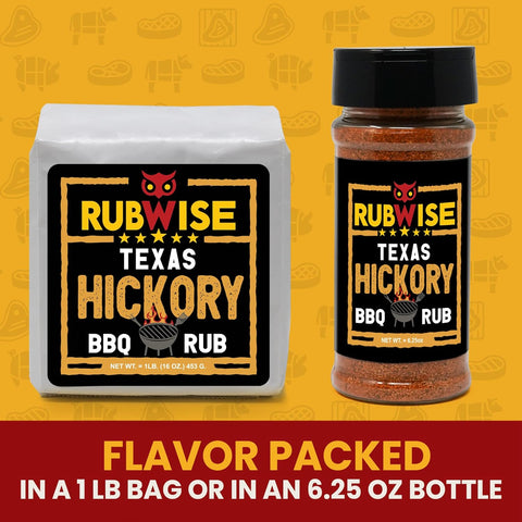 Image of Texas Style Hickory BBQ Rub by Rubwise | Meat Seasoning Spice & Dry Rub for Smoking and Grilling | Great on Brisket, Chicken, Ribs, Pork & Turkey | Designed for Pellet Grill Barbecuing (No MSG) (1Lb)