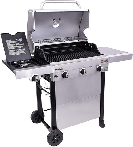 Image of ® Performance Series™ Tru-Infrared Cooking Technology 3-Burner with Side Burner Cart Propane Gas Stainless Steel Grill - 463370719