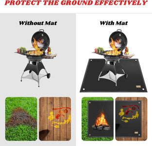 Grill Mat for Outdoor Grill Deck Protector,Fireproof Fire Pit Mat,3 Layers Oil-Proof and Water-Proof under Grill Mat,Protect Yours Deck,Patio, Lawn or Campsite (40X50 Inch)…