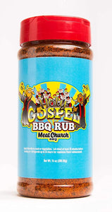 Meat Church BBQ Rub Combo: Honey Hog (14 Oz) and Holy Gospel (14 Oz) BBQ Rub and Seasoning for Meat and Vegetables, Gluten Free, One Bottle of Each