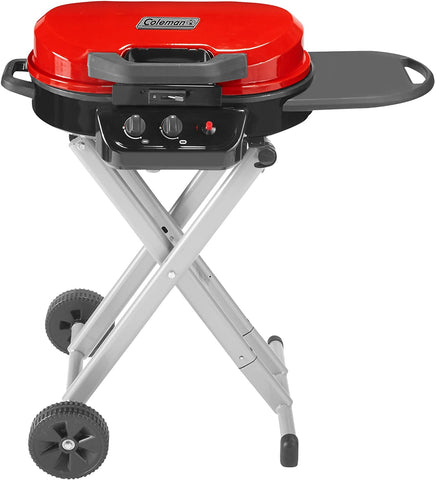 Image of Roadtrip 225 Portable Stand-Up Propane Grill, Gas Grill with Push-Button Starter, Folding Legs & Wheels, Side Table, & 11,000 Btus of Power for Camping, Tailgating, Grilling & More