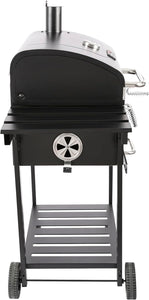 Royal Gourmet 24-Inch Charcoal Grill with Foldable Side Table, 490 Square Inches Heavy-Duty BBQ Grill, Perfect for Outdoor Picnics Patio Garden and Backyard Grilling, Black,Cd1824G