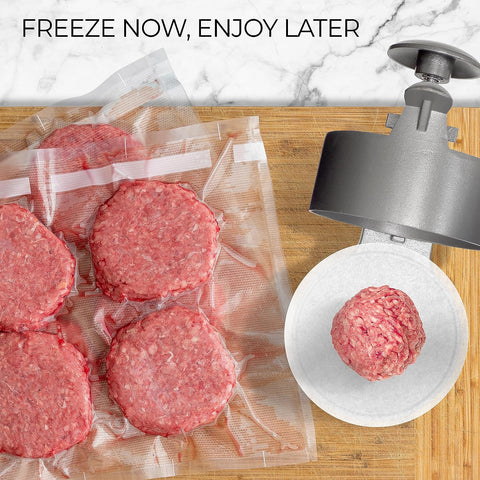 Image of Shop Square Hamburger Press Patty Maker - Adjustable 1/4Lb to 3/4Lb Burger Press Patty Maker with Patty Ejector - Adjustable Thickness for Burgers, Crab Cakes, and Sausage - Patty Paper Included