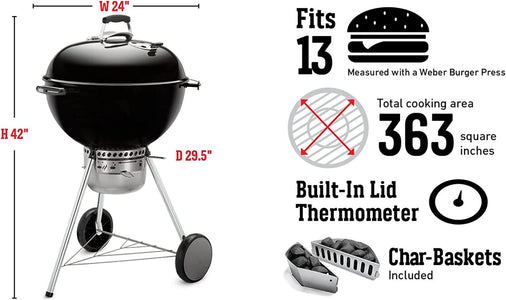Weber Master-Touch 22" Charcoal Grill, Smoke