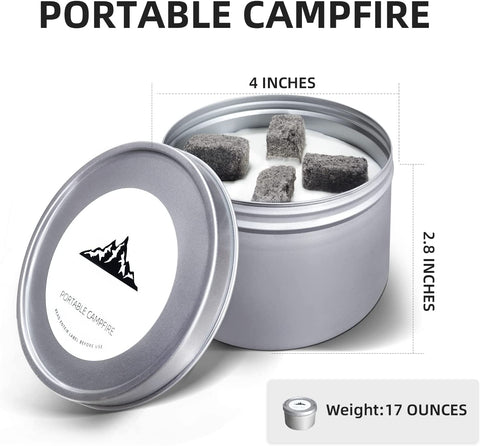 Image of 2 Pack of Portable Campfire, Compact Outdoor Fire Pits 3-5 Hours of Burn Time No Embers No Wood Emergency Fire Starters for Camping Picnics Party and More