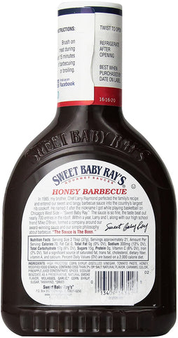 Image of Sweet Baby Rays Barbecue Sauce, Honey, 28 Oz