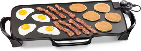 Image of 07061 22-Inch Electric Griddle with Removable Handles, Black, 22-Inch