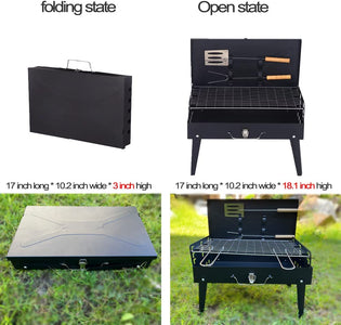 Advanced Portable Charcoal Grill Outdoor Folding Barbecue Grill Comes with BBQ Toolbox Grill Barbecue Grill Stall