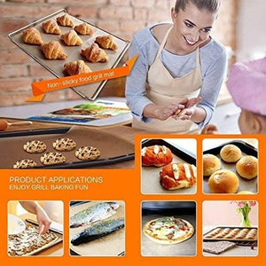 BBQ Grill Mat Set of 7-100% Non-Stick &Baking Mats, PFOA Free, Heavy Duty, Resuable and Easy to Clean, Works on Gas Charcoal and Electric BBQ (7 Pcs) (Copper)
