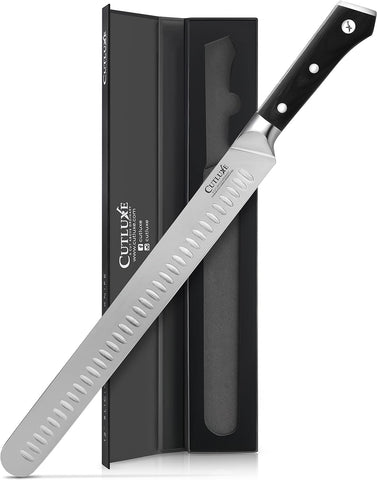 Image of Cutluxe Slicing Carving Knife – 12" Brisket Knife, Meat Cutting and BBQ Knife – Razor Sharp German Steel – Full Tang & Ergonomic Handle Design – Artisan Series