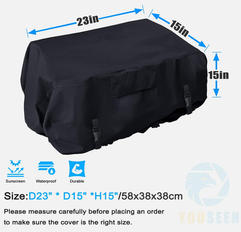 Image of Boat Grill Cover(2 Pack),D23*W15*H15, Marine BBQ Grill Cover, High Density Waterproof, Magma Boat Grill Cover (Cover Only) Black