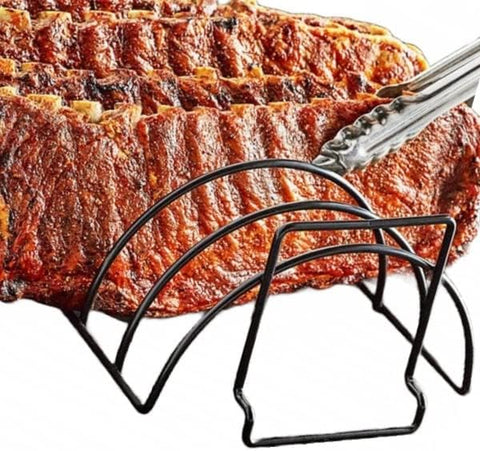 Image of Kona Rib Racks for Grilling and Smoking - Easy to Clean Reversible Non-Stick BBQ Smoker Rib Rack for Smoking up to 6 Full Racks of Ribs, Perfect Smoker Accessories Gifts for Men