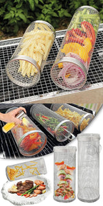 Rolling Grill Baskets for Outdoor Grilling. BBQ Grill. Set of 2 Pieces. the Best Barbecue Accessory and Perfect for Use in the Oven. Kitchen Accessory, Rolling Baskets for Roasting Vegetables, Meat, Fish and for Camping. Perfect Men’S Gift