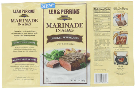 Lea & Perrins Marinade in a Bag, Cracked Peppercorn, 12 Ounce