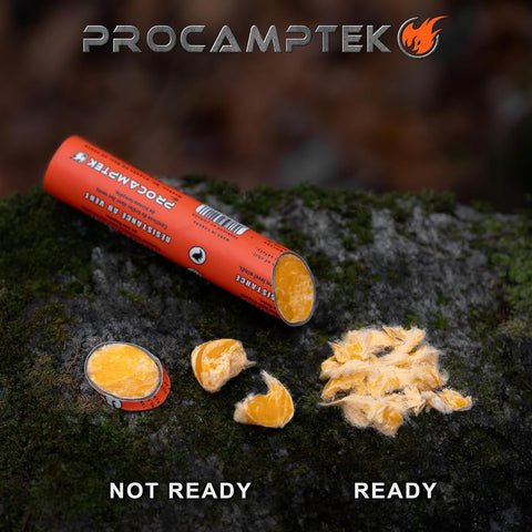 Image of Procamptek Fast Fire Stick - Survival Fire Starting Tinder, New Fat Rope Stick Version, Best Firestarter for Emergency, Survival, Campfire, Bushcraft, and Hiking - Waterproof & Non-Toxic (1 Stick)