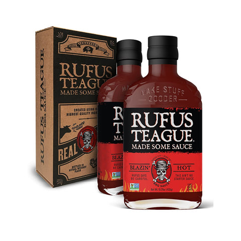 Image of Rufus Teague - Blazin' Hot BBQ Sauce - Premium Barbecue Sauce - 15.25 Oz. Bottles - 2 Pack