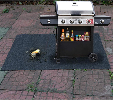 Image of Under Grill Mats,Flame Retardant BBQ Grilling Gear for Gas,Absorbing Grill Pads,Durable Washable Floor Mat Protect Decks and Patios from Grease Splatter and Messes (Grill Mats 37.4Inches X 60Inches)