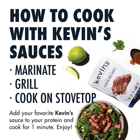 Image of Kevin'S Natural Foods Korean BBQ Sauce - Keto and Paleo Simmer Sauce - Stir-Fry Sauce, Gluten Free, No Preservatives, Non-Gmo - 3 Pack (Korean BBQ)